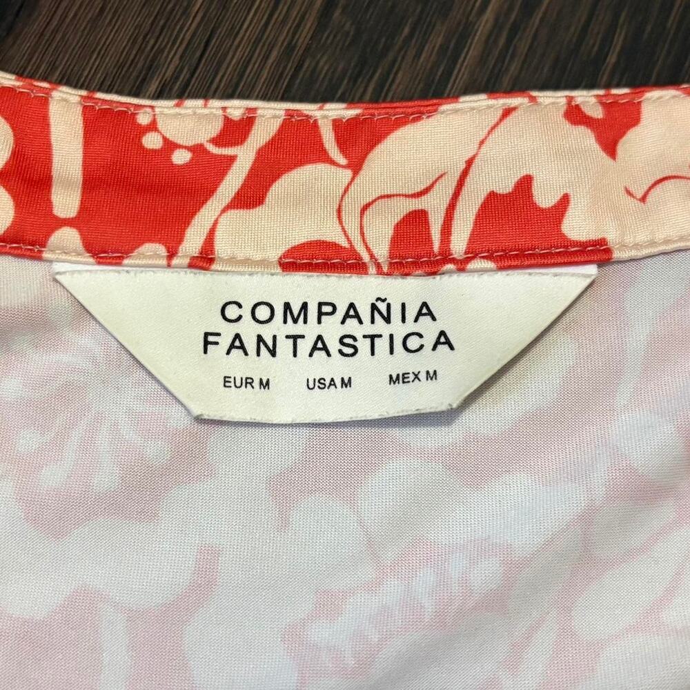 Compania Fantastica Coral and Off White Floral Kaftan/Maxi Dress - Picture 6 of 8